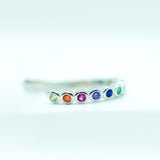 925 Sterling Silver Rainbow Huge Ear Cuff