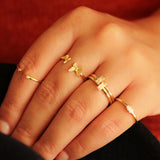 14K Solid Yellow Gold Baguette Solitaire CZ Ring
