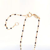 14K Solid Yellow Gold Beads Enamel Necklace