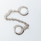 925 Sterling Silver Double Hoops Connected with a Tennis Chain Earrrings