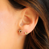 14K Solid Yellow Gold Bow Earrings