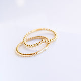 14K Solid Yellow Gold Rope Ring