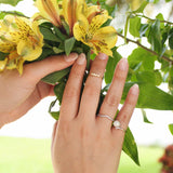 925 Sterling Silver Custom Pearl Solitaire Ring with Cubic Zirconias