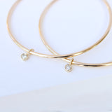 14K Solid Yellow Gold Bezel Diamond Earring Charms