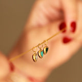 14K Solid Yellow Gold Genuine Stone Heart Pendant