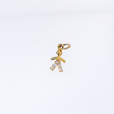 14K Solid Yellow Gold Custom Boy or Girl CZ Pendant
