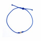 14K Solid Yellow Gold Bezel Diamond Cord Bracelet