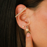 925 Sterling Silver Fresh Water Pearls Screw Back Earrings