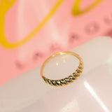 14K Solid Yellow Gold Croissant Ring