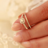 14K Solid White Gold .15 Round Center Square Mount Set