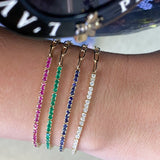 14K Solid Yellow Gold Half Tennis Bracelet & Paperclip Link – Modern Luxury Bracelet