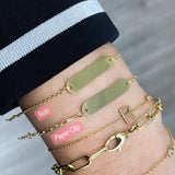 14K Solid Yellow Gold Customizable Unisex ID Bracelet