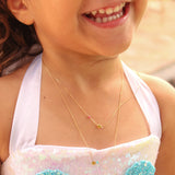 14K Solid Yellow Gold Daughter Necklace with Ruby or Turquoise Stone – Meaningful Luxury Jewelry