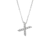 14K Solid White Gold Initial Diamond Necklace