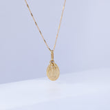 14K Solid Yellow Gold Bars Chain Necklace