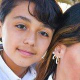 14K Solid Yellow Gold 8mm Flat Pearls Stud Earrings