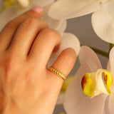 14K Solid Yellow Gold Croissant Ring