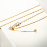 14K Solid Yellow Gold Adjustable Spiga Link Necklace