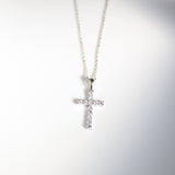 14K Solid Gold Diamond Cross Pendant