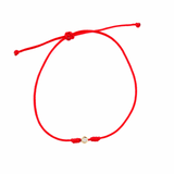 14K Solid Yellow Gold Bezel Diamond Cord Bracelet