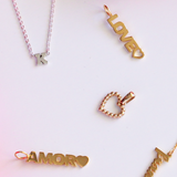 Customizable 14K Solid Yellow Gold AMOR Pendant