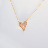 14K Solid Yellow Gold Diamonds Rosalia Necklace