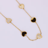 14K Solid Yellow Gold Multiple Hearts Necklace