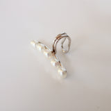 925 Sterling Silver 5 Fresh Water Pearls Row Ear Cuff