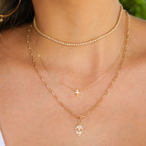 14K Solid Yellow Gold Skull Diamond Charm