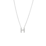 925 Sterling Silver Pave Diamonds Initial Neckalce