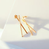 10K Solid Yellow Gold Pave Diamond X Earrings