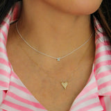 14K Solid Yellow Gold Diamonds Rosalia Necklace