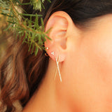 10K Solid Yellow Gold Pave Diamond X Earrings