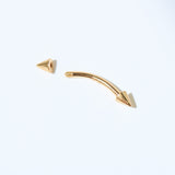 14K Solid Yellow Gold Spikes Body Piercing