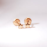 14K Solid Yellow Gold Micro Star Earrings