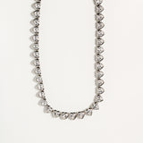 925 Sterling Silver CZ Adjustable Hearts Necklace