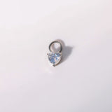 925 Sterling Silver CZ Heart Charm