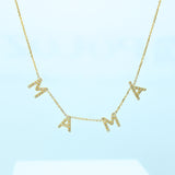14K Solid Gold Diamond Custom Initials Necklace
