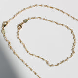14K Solid Yellow Gold Genuine Stones Necklace
