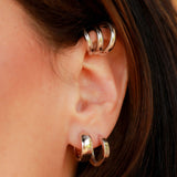 925 Sterling Silver Thick Huggie Hoop Earrings