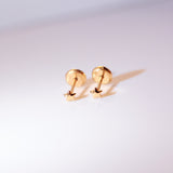 14K Solid Yellow Gold Micro Star Earrings