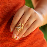 14K Solid Yellow Gold Baguette Solitaire CZ Ring