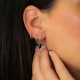 925 Sterling Silver CZ Huggie Hoop Earrings