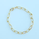 14K Solid Yellow Gold Paperclip Bracelet