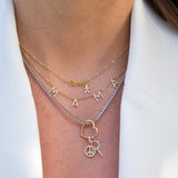 14K Solid Gold Diamond Custom Initials Necklace