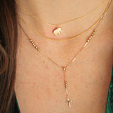 14K Solid Yellow Gold Adjustable Spiga Link Necklace