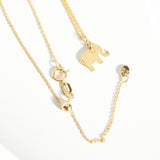 14K Solid Yellow Gold Custom Elephant Pendant