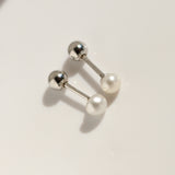 925 Sterling Silver Fresh Water Pearls Screw Back Earrings