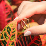 14K Solid Yellow Gold Rope Ring