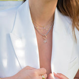 14K Solid Gold Diamond Custom Initials Necklace